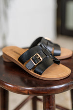 Torvi Black Slip on Sandals - Maple Row Boutique