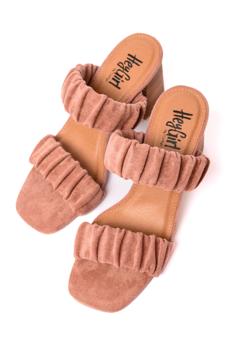 Tropic Like it's Hot Heels in Blush Suede - Maple Row Boutique 