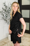 Twenty Four Karat Half Zip Top and Shorts Set - Maple Row Boutique