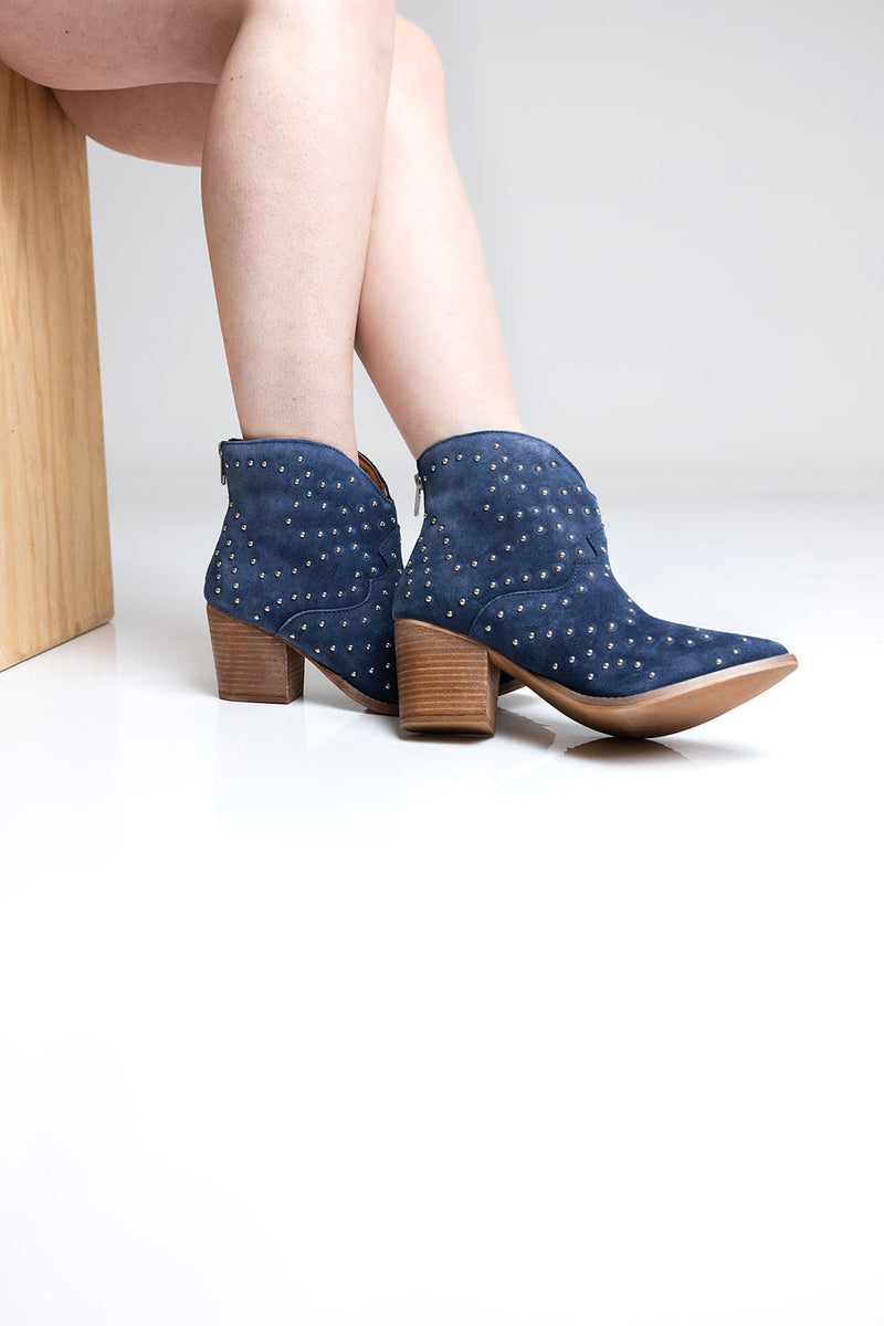 Twilight Studded Heeled Ankle Boot in Taupe - Maple Row Boutique 