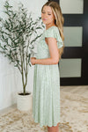 Twirl Me Softly Flutter Sleeve Dress in Sage - Maple Row Boutique