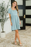 Twirlin’ Dirty Cable Ribbed Knit Dress in Sage Green - Maple Row Boutique