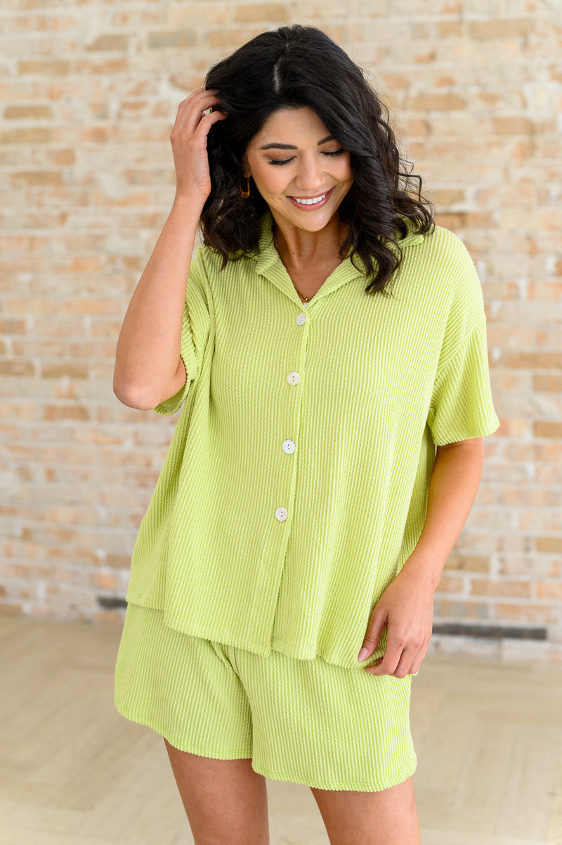 Two's Company Ribbed Button Down - Maple Row Boutique
