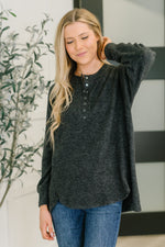 Urban Flux Scooped Hi-Low Long Pullover in Black - Maple Row Boutique