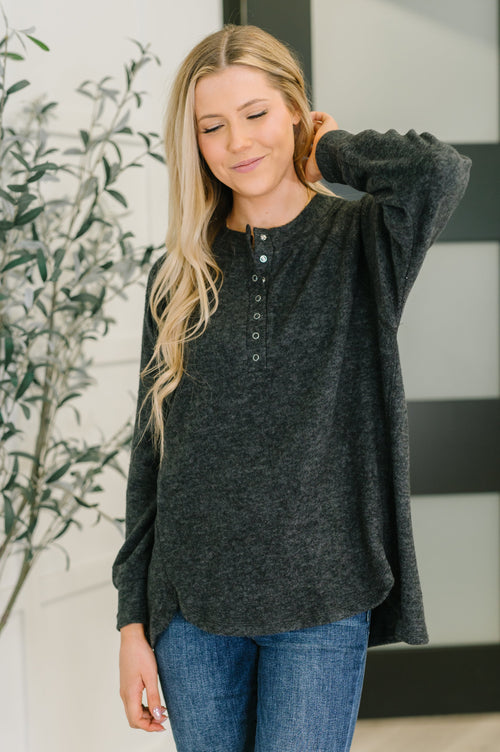 Urban Flux Scooped Hi-Low Long Pullover in Black - Maple Row Boutique