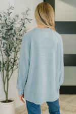 Urban Flux Scooped Hi-Low Long Pullover in Blue Grey - Maple Row Boutique