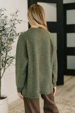 Urban Flux Scooped Hi-Low Long Pullover in Olive - Maple Row Boutique