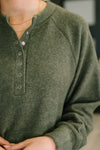 Urban Flux Scooped Hi-Low Long Pullover in Olive - Maple Row Boutique