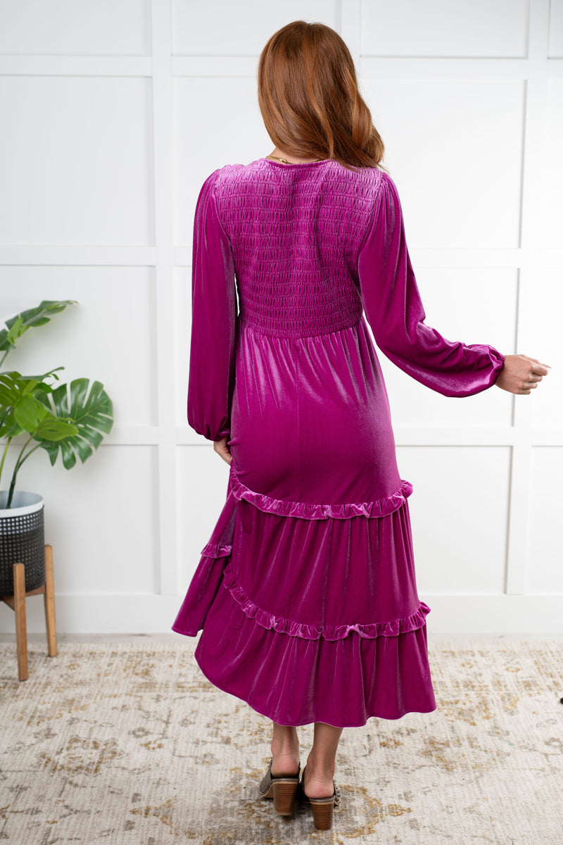 Velvet Flamenco Maxi Dress - Maple Row Boutique 