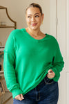 Very Understandable V-Neck Sweater in Green - Maple Row Boutique