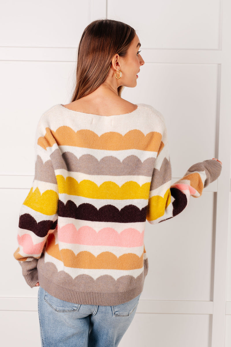 Wave After Wave Striped Sweater - Maple Row Boutique
