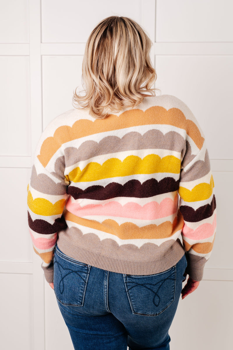 Wave After Wave Striped Sweater - Maple Row Boutique