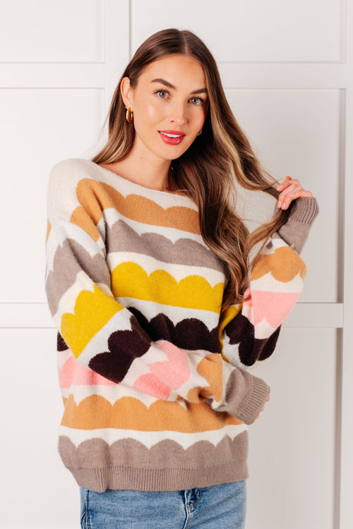 Wave After Wave Striped Sweater - Maple Row Boutique