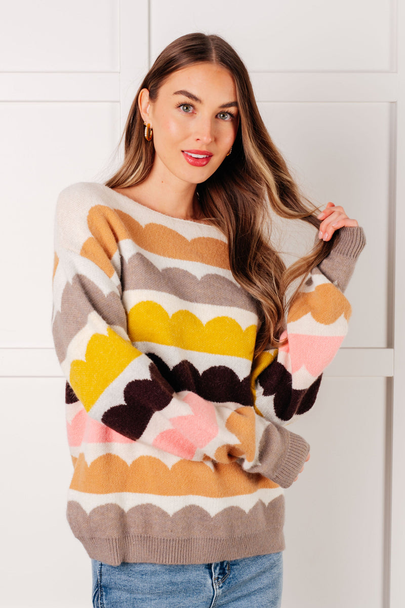 Wave After Wave Striped Sweater - Maple Row Boutique