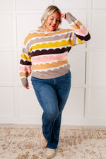 Wave After Wave Striped Sweater - Maple Row Boutique