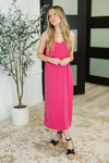 Wear It Well Spaghetti Strap Dress in Raspberry - Maple Row Boutique