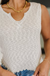 What's the Plan Lettuce Hem Tank in Heather Grey - Maple Row Boutique