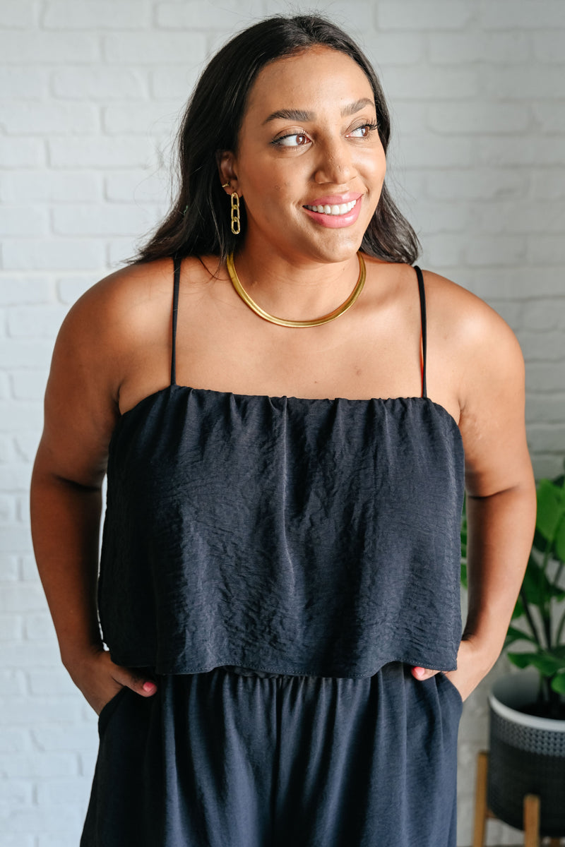 When All is Said and Done Spaghetti Strap Jumpsuit - Maple Row Boutique 