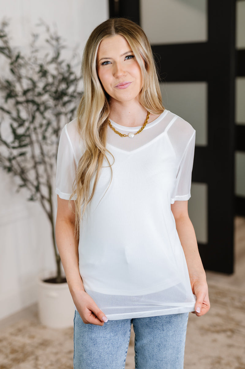 Which Choice Layered Mesh Top - Maple Row Boutique