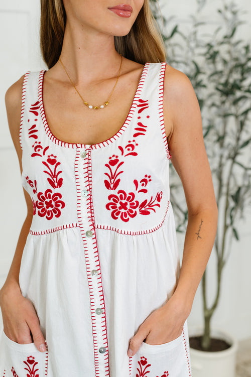 Whispering Petals Scoop Neck Dress - Maple Row Boutique