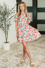 Wildflower Waltz Gathered Tier Dress in Mint - Maple Row Boutique
