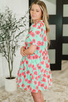 Wildflower Waltz Gathered Tier Dress in Mint - Maple Row Boutique