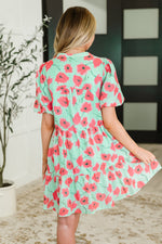 Wildflower Waltz Gathered Tier Dress in Mint - Maple Row Boutique
