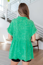 Working In The Garden Button Up Peplum Blouse - Maple Row Boutique