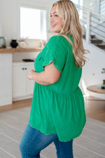 Working In The Garden Button Up Peplum Blouse - Maple Row Boutique