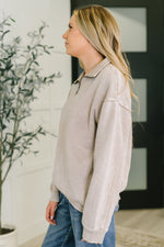 You Should Know Half Zip Pullover in Ash Mocha - Maple Row Boutique