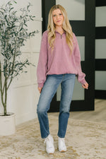 You Should Know Half Zip Pullover in Light Rose - Maple Row Boutique