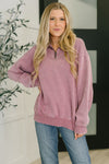 You Should Know Half Zip Pullover in Light Rose - Maple Row Boutique
