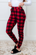 Your New Favorite Joggers in Red Plaid - Maple Row Boutique