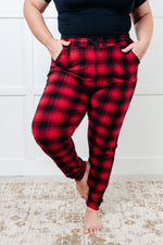 Your New Favorite Joggers in Red Plaid - Maple Row Boutique