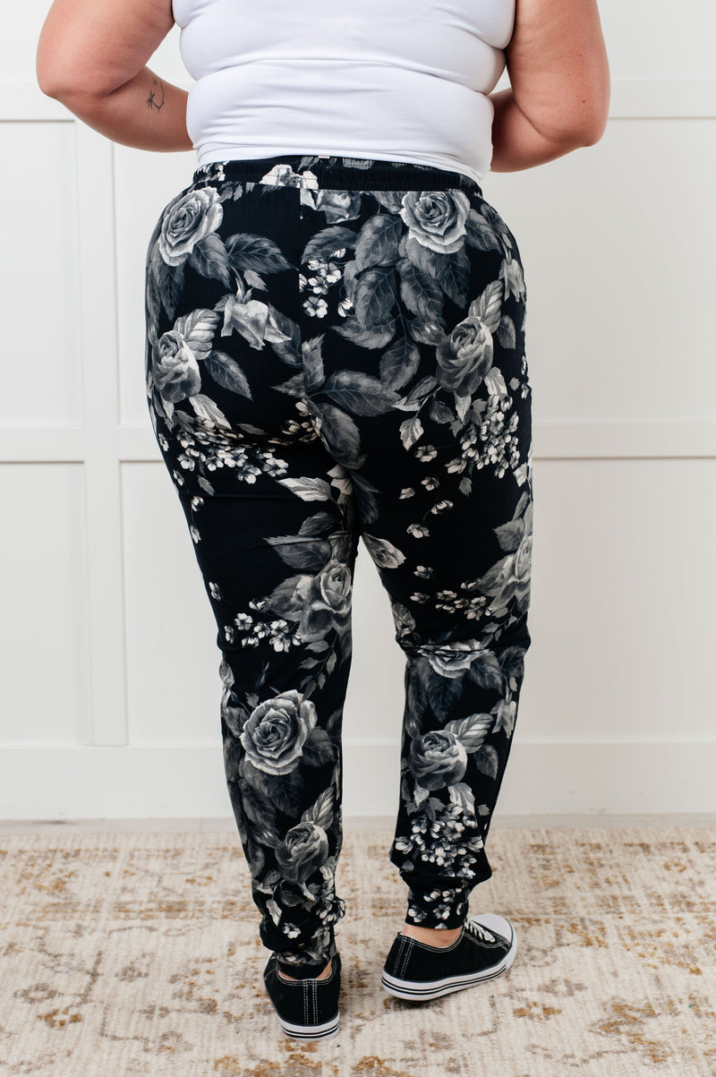 Your New Favorite Joggers in Rose Print - Maple Row Boutique