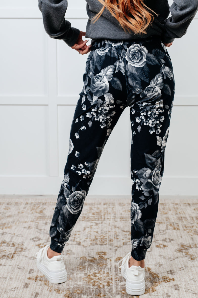 Your New Favorite Joggers in Rose Print - Maple Row Boutique