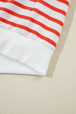 Striped Dropped Shoulder Long Sleeve Sweatshirt - Maple Row Boutique 