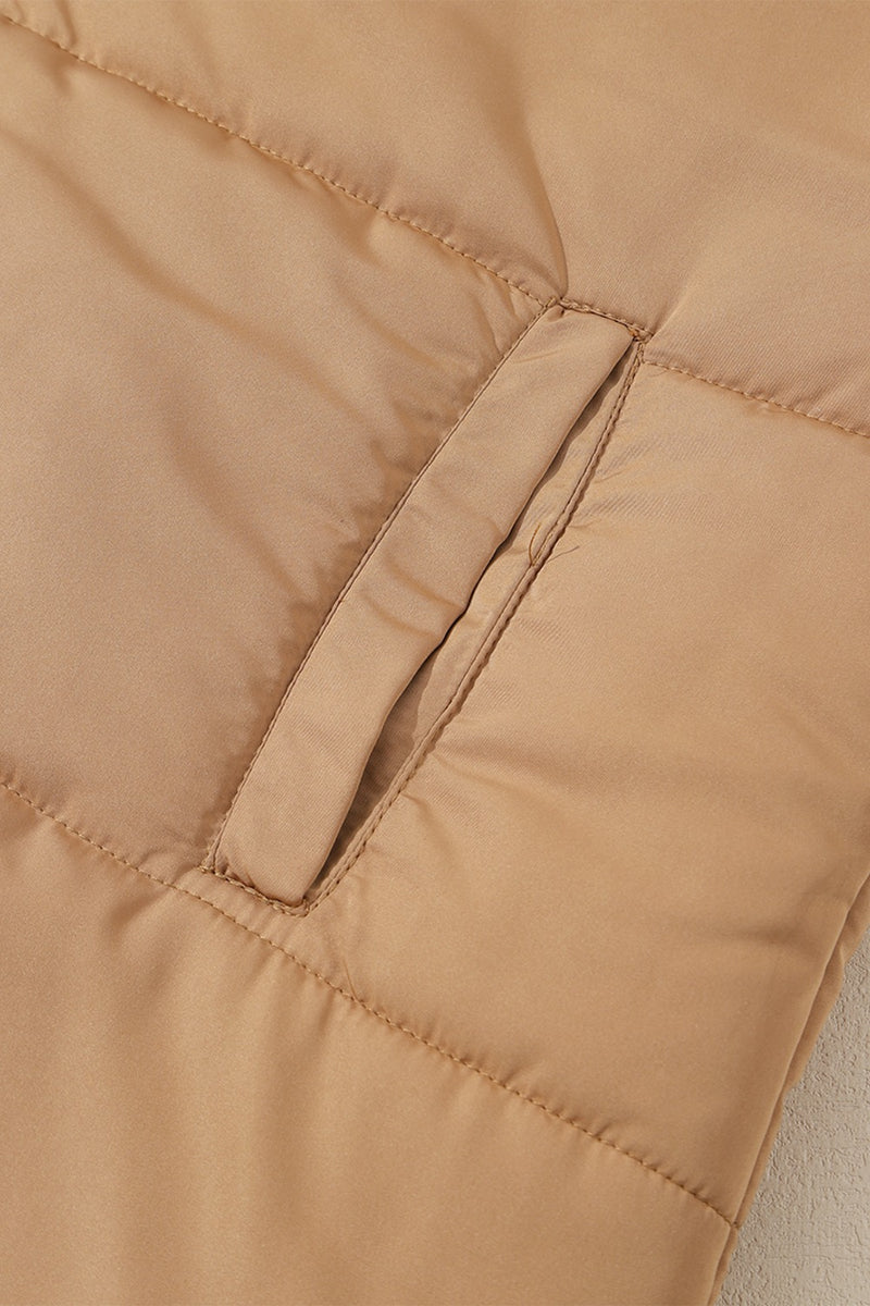 Pocketed Zip Up Vest Coat - Maple Row Boutique 