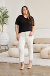 RFM Full Size Tummy Control High Waist Raw Hem Jeans - Maple Row Boutique 