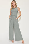 Basic Bae Full Size Ribbed Tank and Wide Leg Pants Set - Maple Row Boutique 