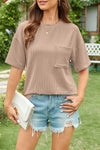 Round Neck Half Sleeve T-Shirt - Maple Row Boutique 