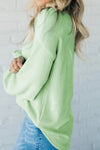 Textured Round Neck Dropped Shoulder Top - Maple Row Boutique 