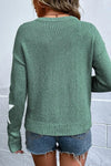 Star Round Neck Dropped Shoulder Sweater - Maple Row Boutique 