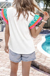 Round Neck Cap Sleeve Blouse - Maple Row Boutique 