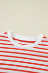 Striped Dropped Shoulder Long Sleeve Sweatshirt - Maple Row Boutique 
