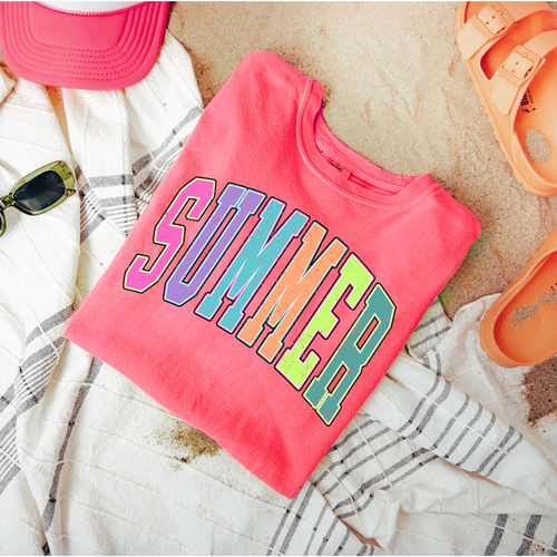 Summer Rainbow Graphic Tee - Maple Row Boutique