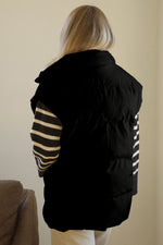 Pocketed Zip Up Vest Coat - Maple Row Boutique 