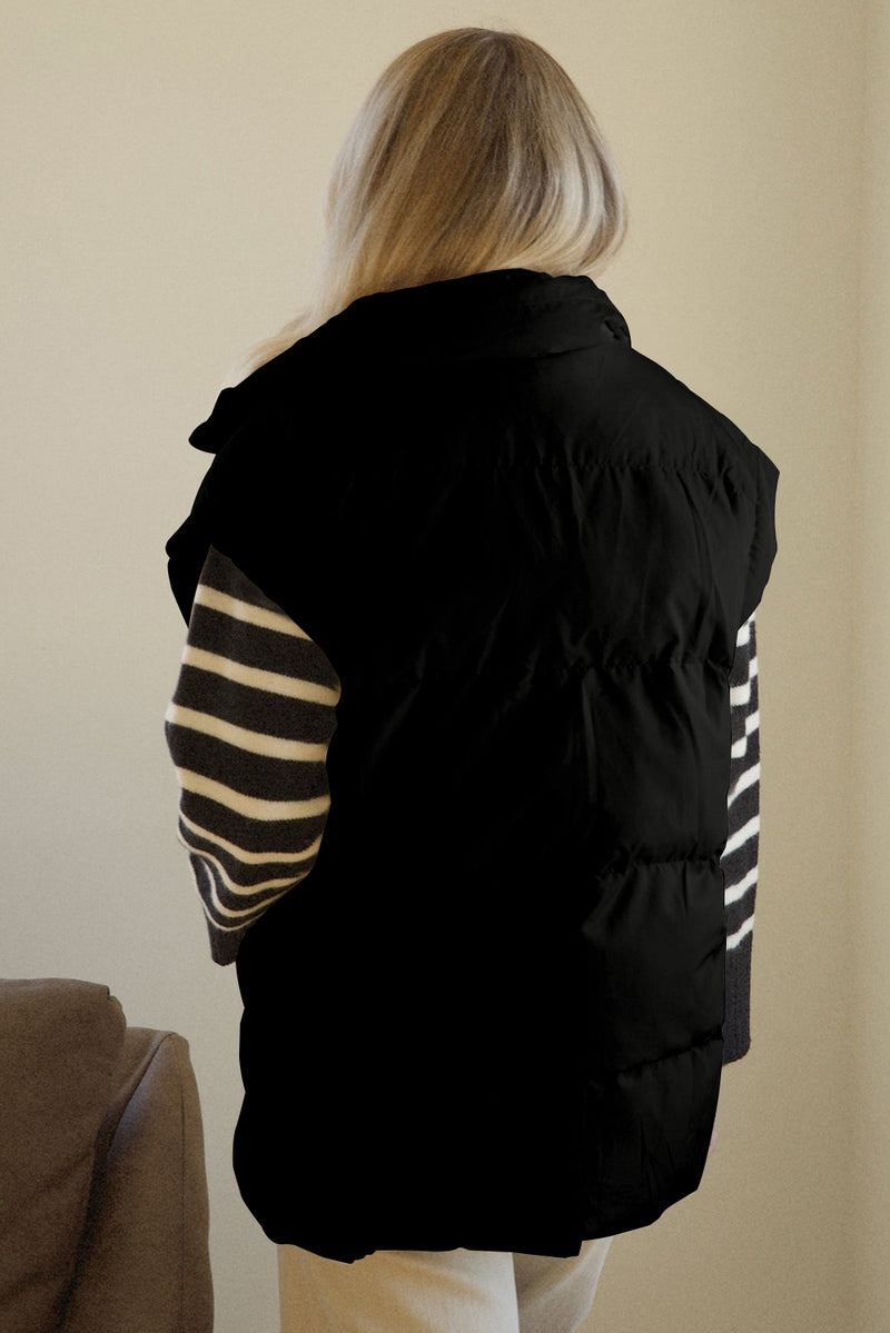 Pocketed Zip Up Vest Coat - Maple Row Boutique 