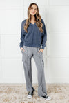 Rep Ready Mineral Wash French Terry Pullover in Blue - Maple Row Boutique