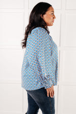 Skies Above Patterned Button Up Shirt - Maple Row Boutique